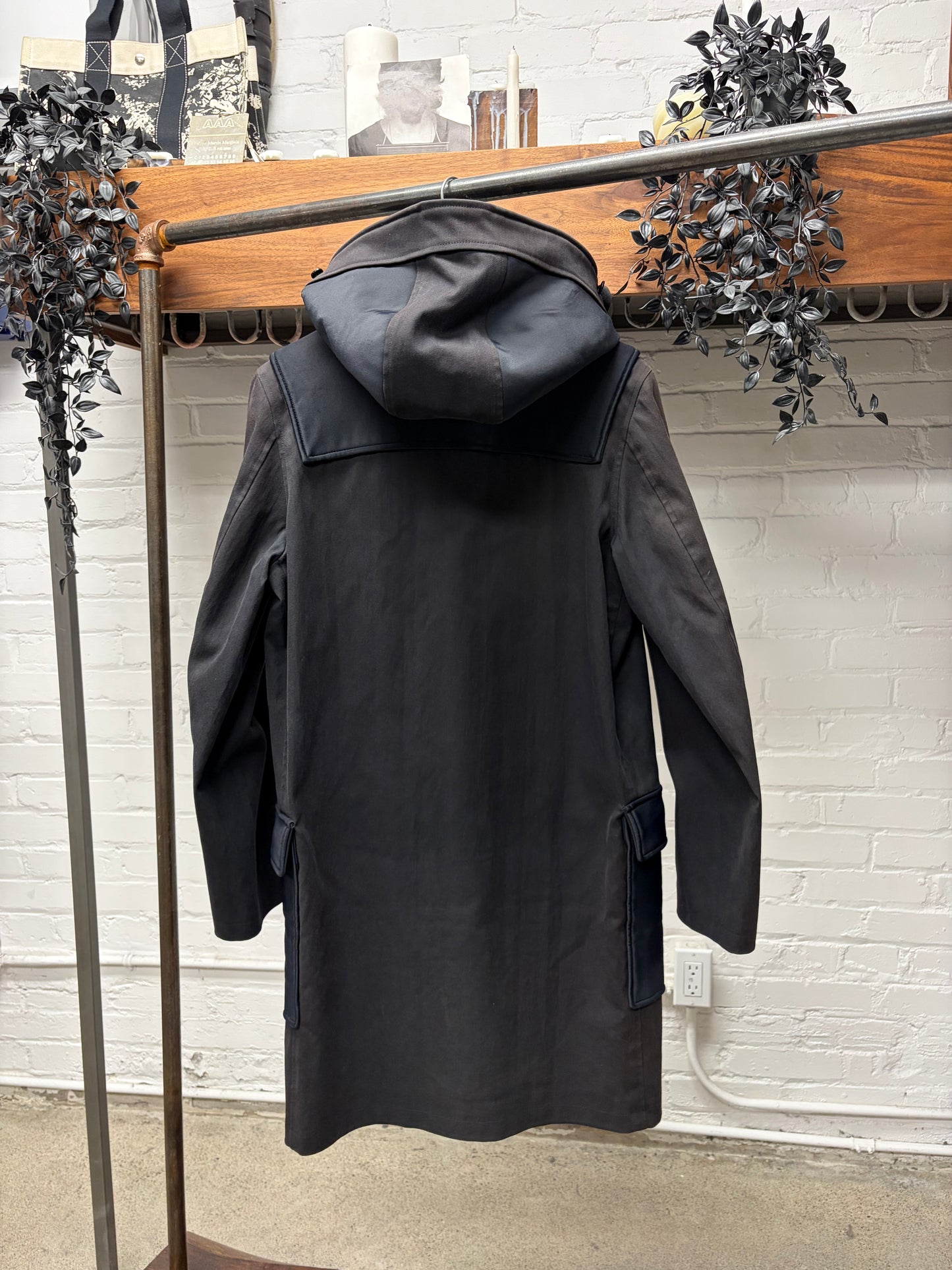 AW2006 Raf Simons ‘Metal Toggle’ Panelled Plum/Brown Trench Coat