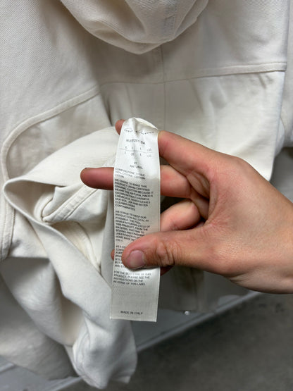 SS2022 Rick Owens ‘Fogachine’ Natural White Zip Up Hoodie