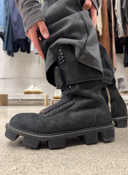 AW2013 Rick Owens ‘Plinth’ Blistered Lambskin ‘Megatooth’ Boots