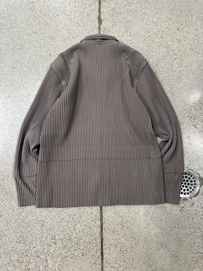 Issey Miyake Homme Plisse Pleated Brown Zip-Up Track Jacket