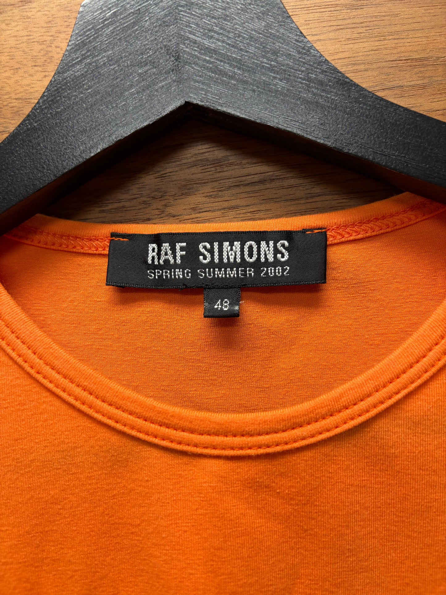 SS2002 Raf Simons ‘Woe Unto Those Who Spit on the Fear Generation’ Orange Long Sleeve Shirt