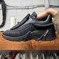 Raf Simons ‘Cyclone’ Triple Black Leather Low Top Sneakers