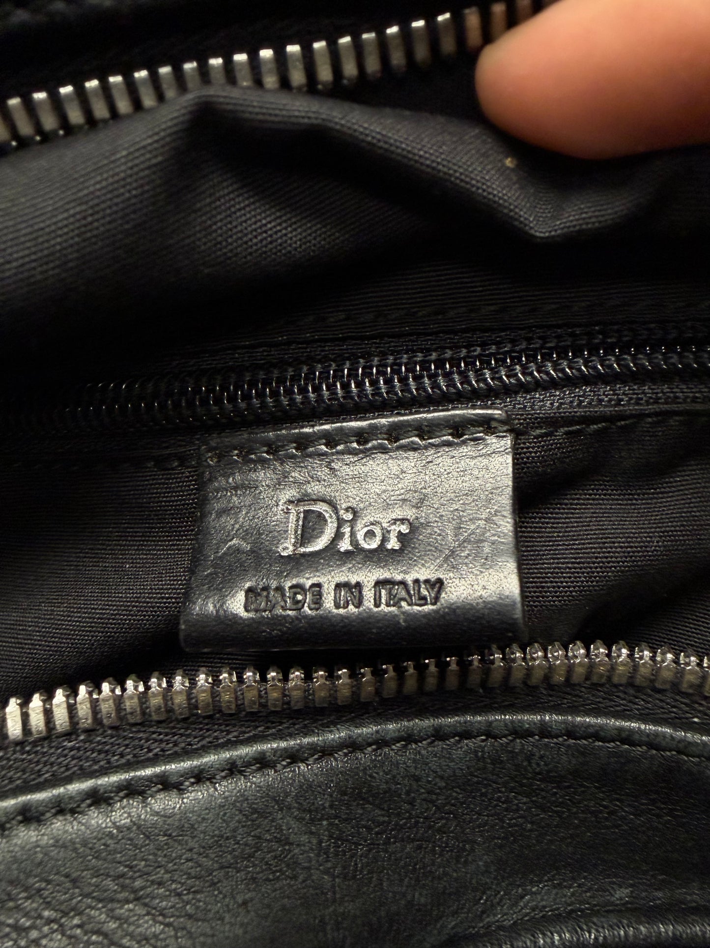 Dior Homme Pleated Black Lambskin Leather Top Handle ‘Business’ Bag