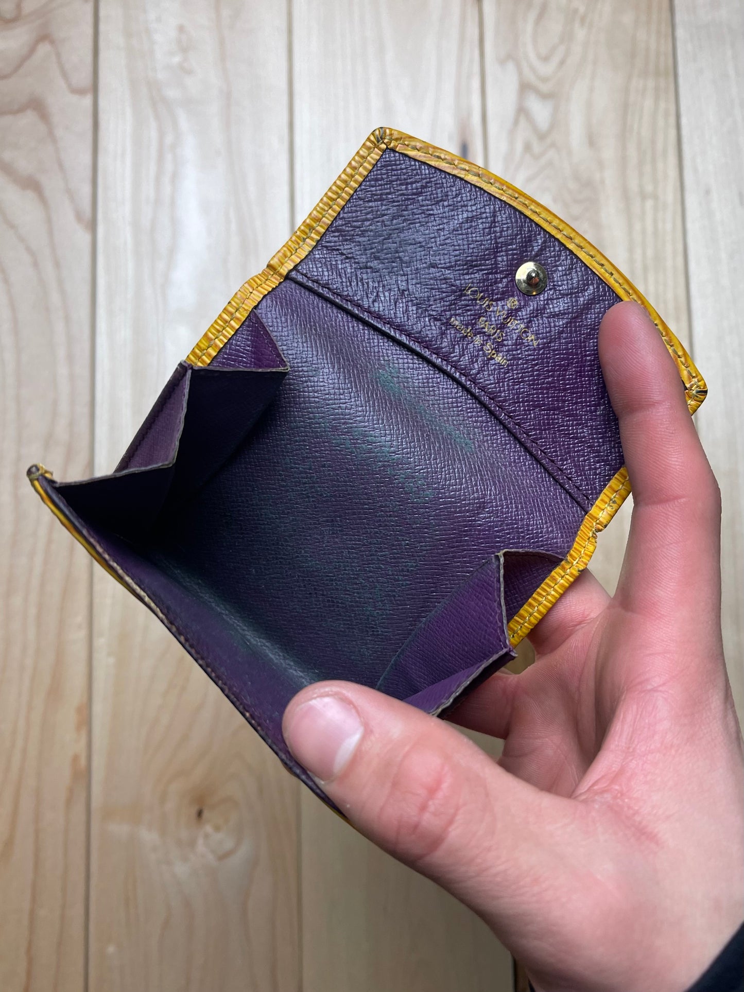 Louis Vuitton Epi Yellow/Purple Leather Cardholder Wallet