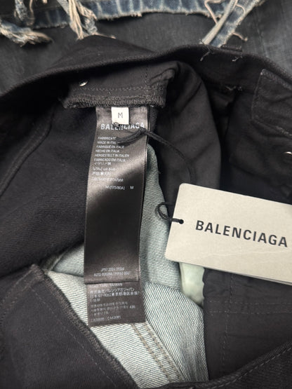 AW2024 Balenciaga ‘Cut-Up’ Double Waist Wide Leg Denim