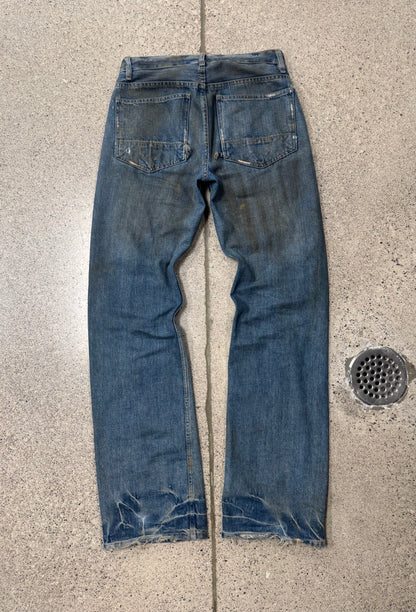 2000s Rick Owens 'Mud Wash’ Bootcut Slab Denim.