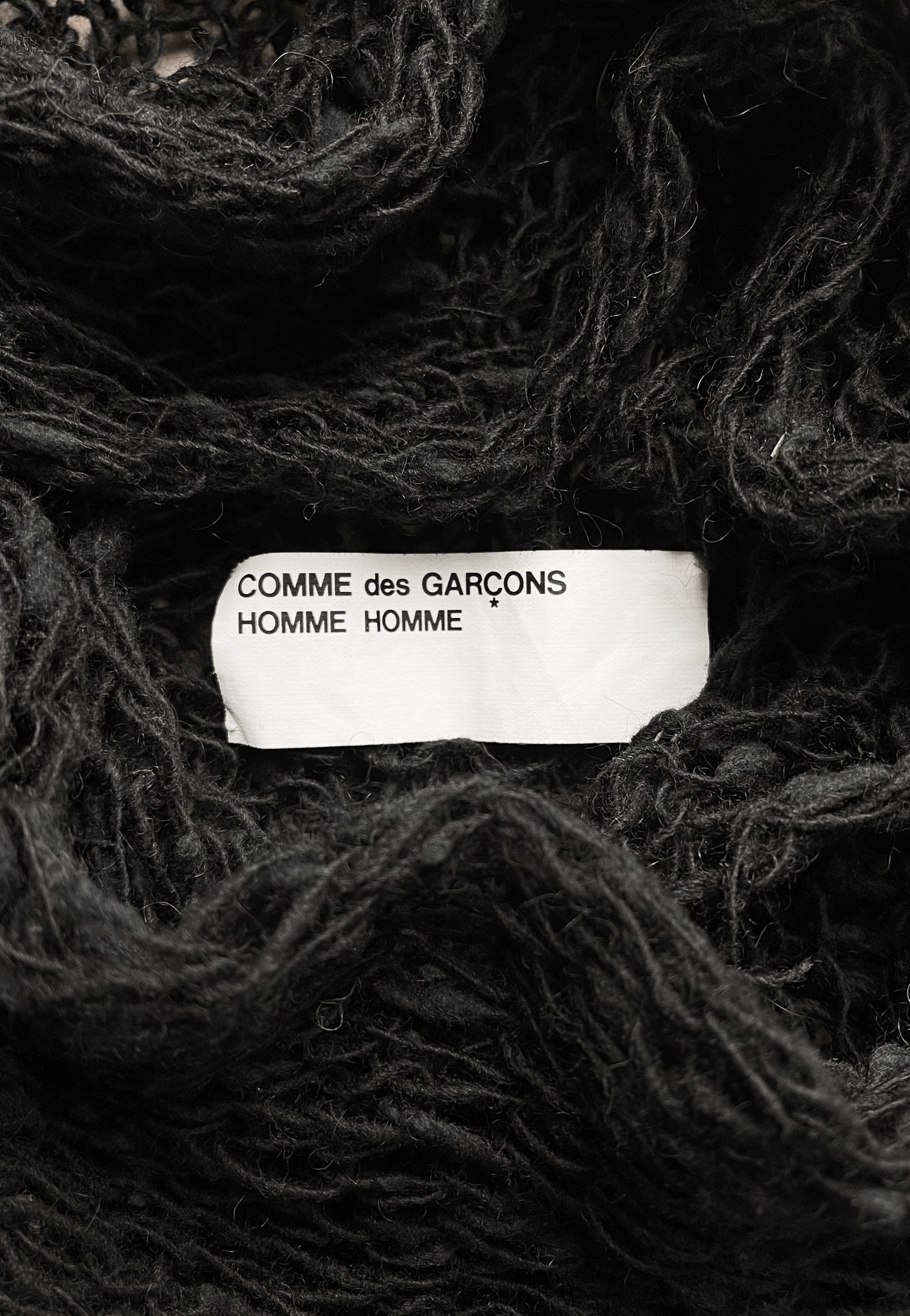 Autumn Winter 1999 Comme Des Garcons Loose Gauge Distressed Mesh Sweater.