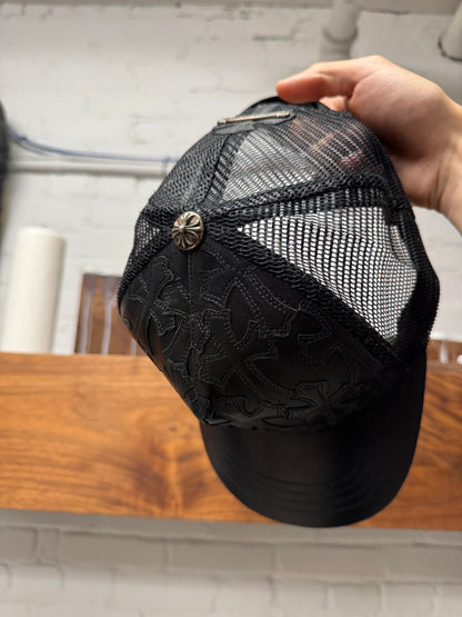 Chrome Hearts ‘Cemetery’ Leather Cross Patch Trucker Hat