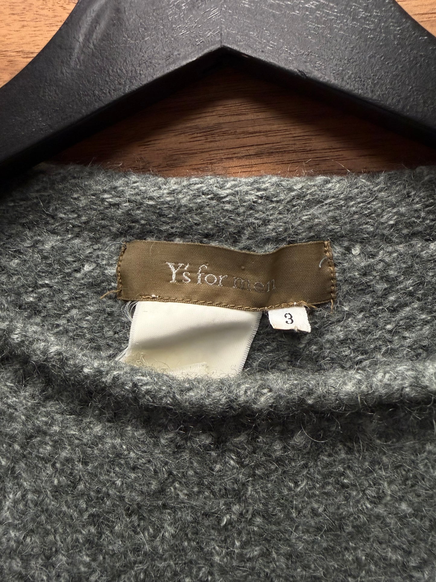 Vintage Yohji Yamamoto ‘Y’s for Men’ Asymmetric Green Wool Knit Sweater