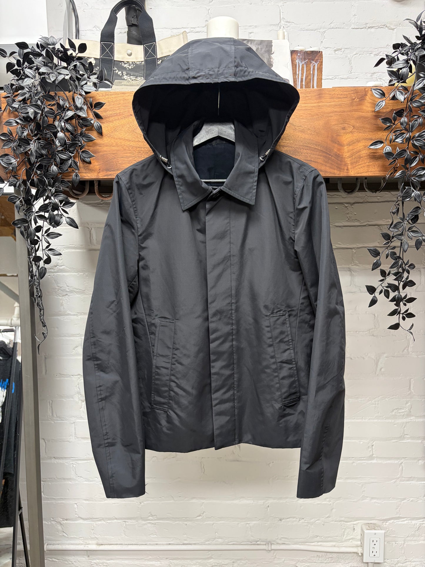 Dior Homme Black Nylon Military Jacket with Compartmentalized Stow Hood