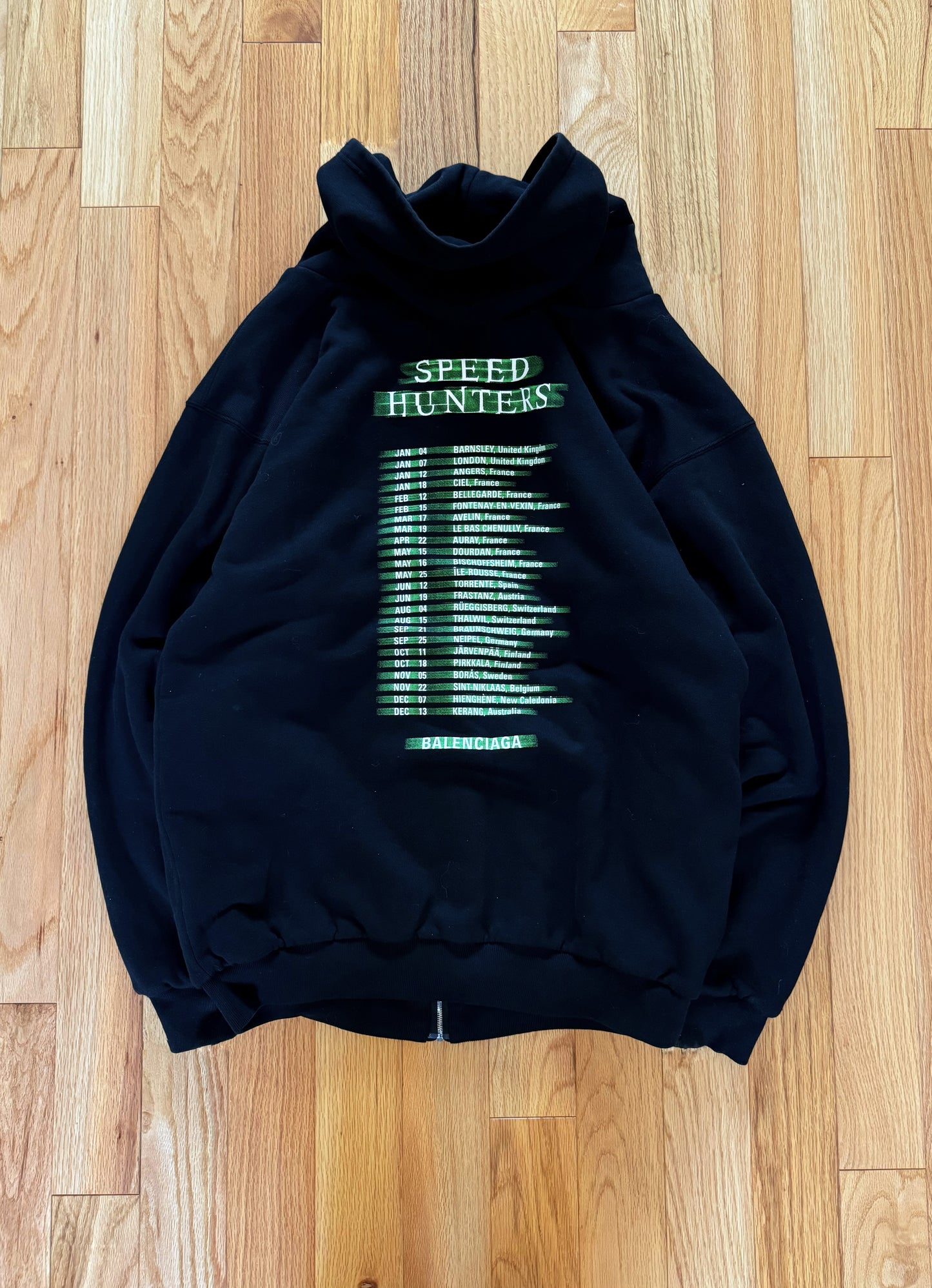 2018 Balenciaga SpeedHunters Double Layered Zip Up Hoodie