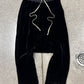 AW2021 Rick Owens ‘Gethsemane’ Velour ‘Pod’ Drop Crotch 3/4 Shorts