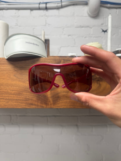 2000s Yves Saint Laurent ‘YSL’ Logo Shield Sunglasses