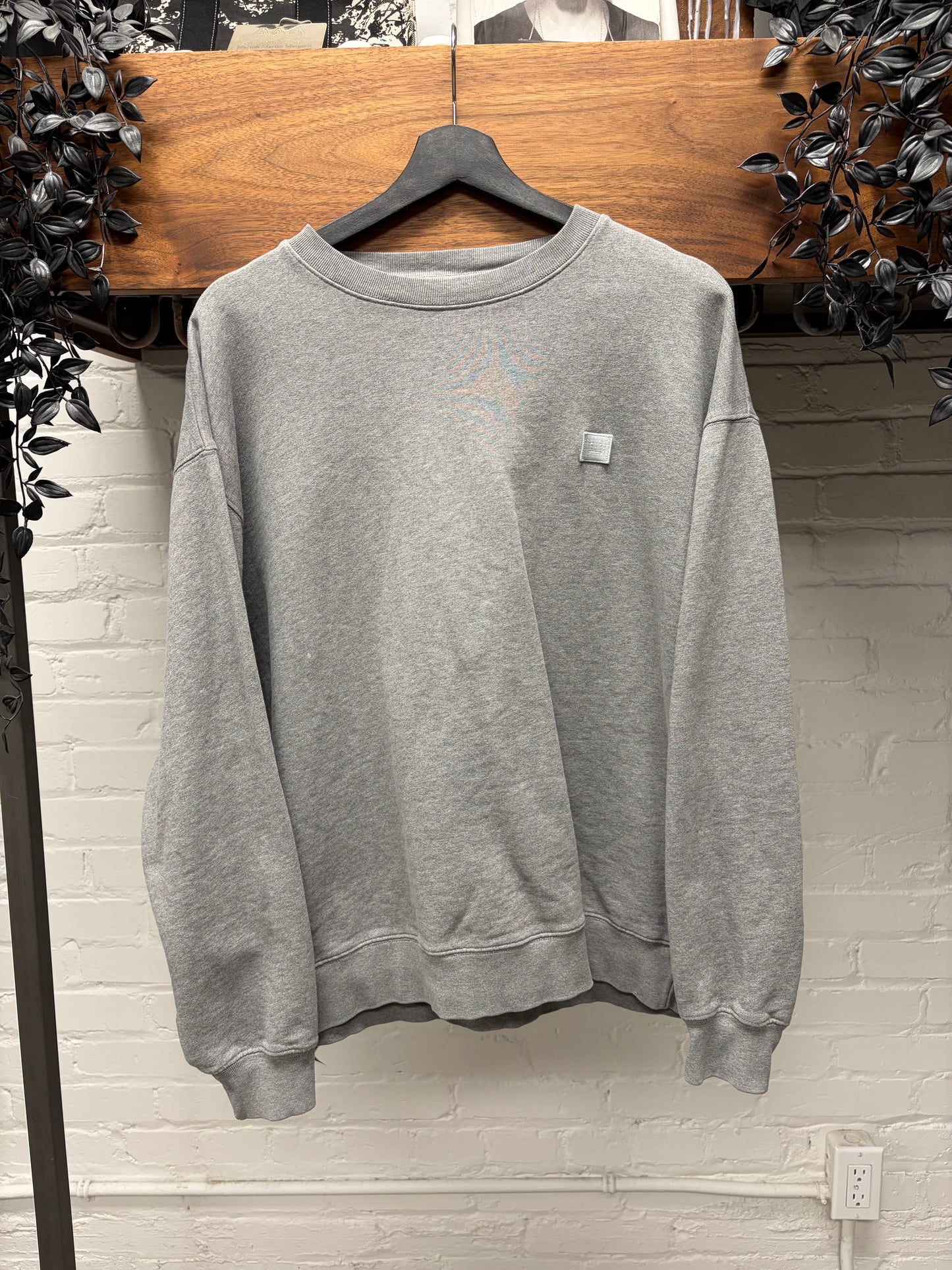 Acne Studios ‘Fairview Face’ Grey Cotton Sweatshirt