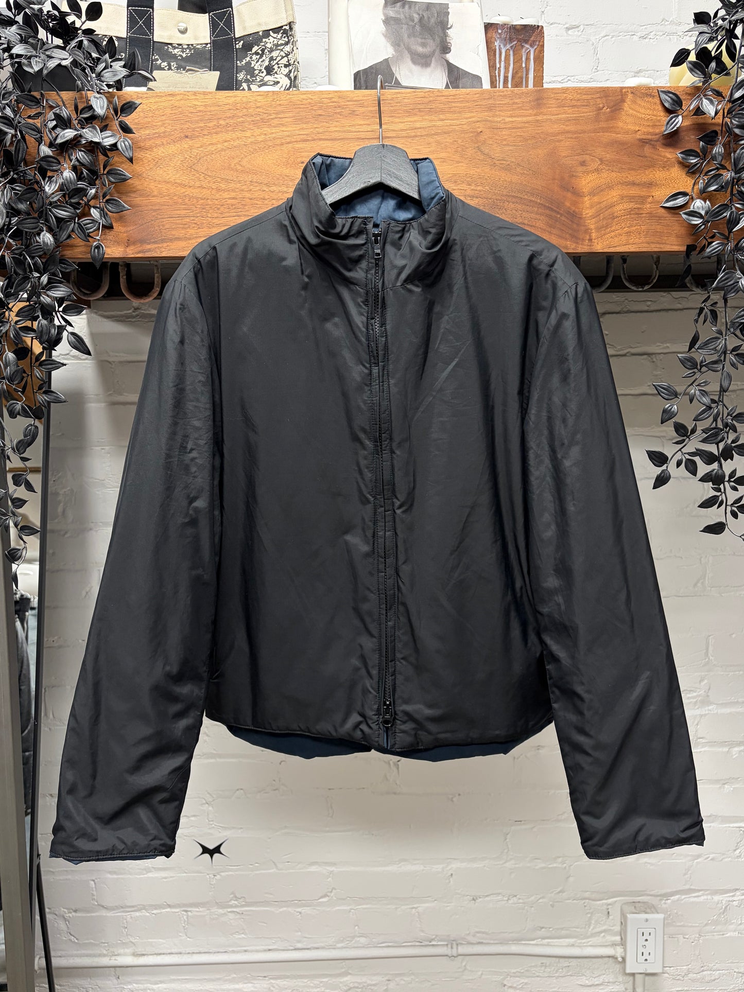 2000s Gucci Reversible Black/Blue Two Way Zip Jacket