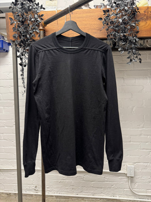 AW2024 Rick Owens ‘Porterville’ Black Cotton Long Sleeve