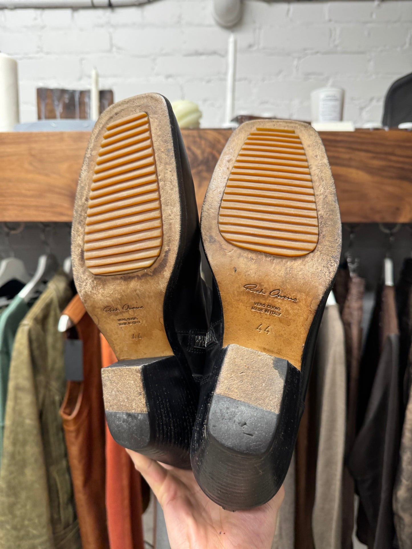 Rick Owens ‘Berger’ Cuban Heel Leather Boots