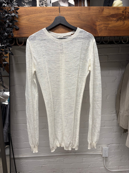 SS2016 Rick Owens ‘Cyclops’ Milk White Sheer Knit Sweater