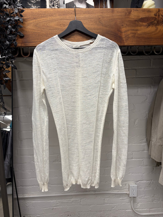 SS2016 Rick Owens ‘Cyclops’ Milk White Sheer Knit Sweater