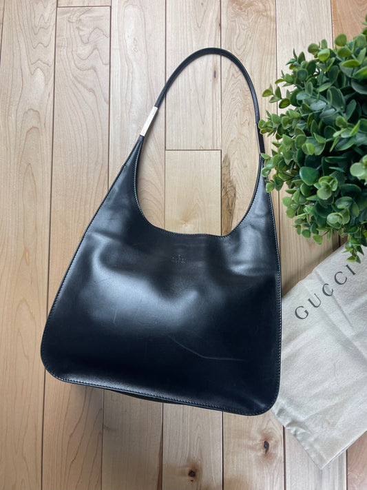 Vintage Gucci ‘Hobo’ Black Patent Leather Shoulder Bag