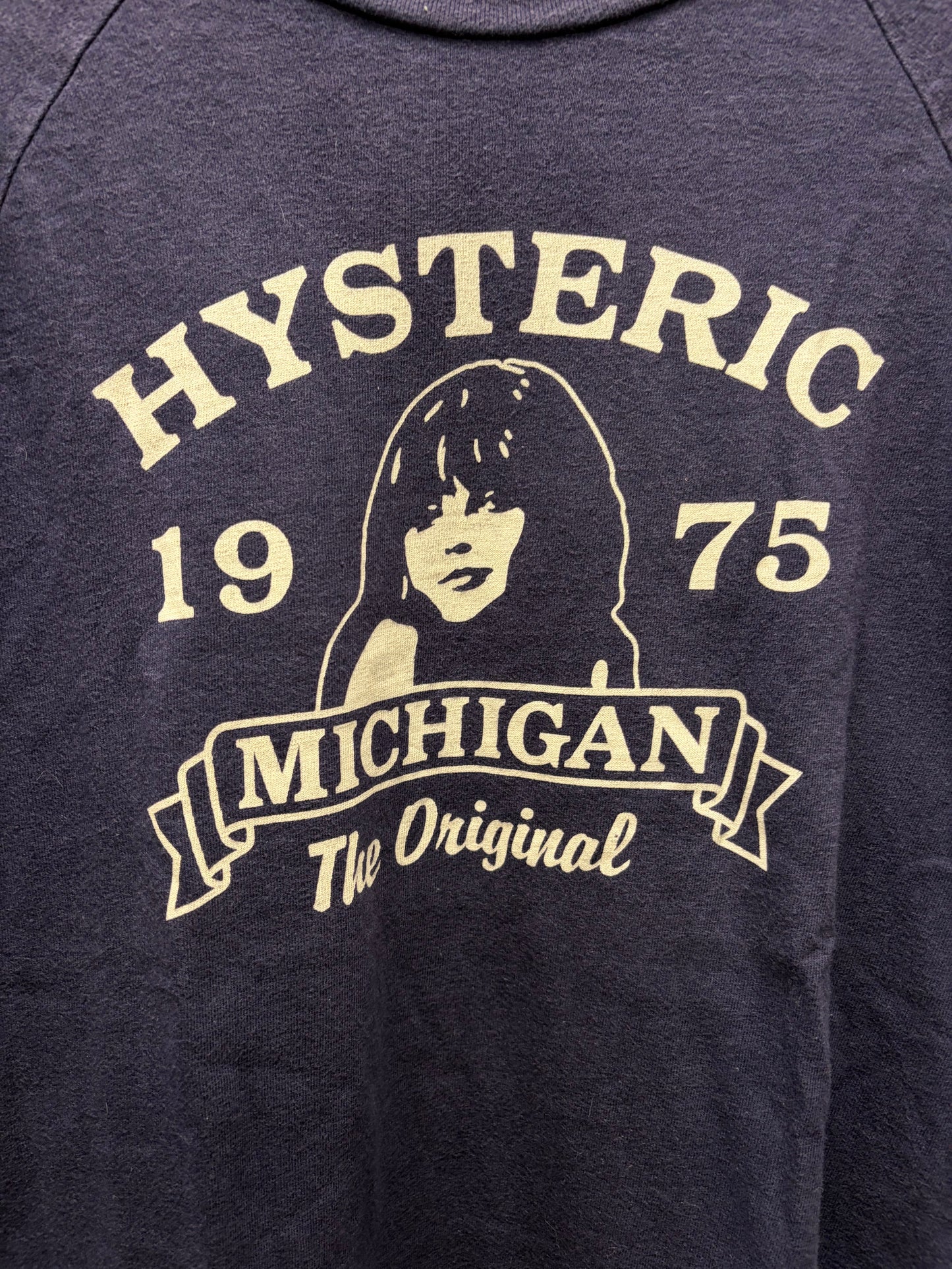 Hysteric Glamour Vintage Inspired ‘Michigan 1975’ Crest Logo Long Sleeve