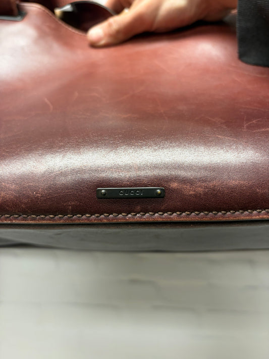 AW2002 Gucci by Tom Ford ‘Burnt Patina’ Calfskin Leather Shoulder Bag