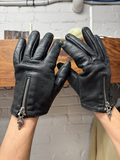 Chrome Hearts ‘Dagger Zip’ Lambskin Leather Gloves