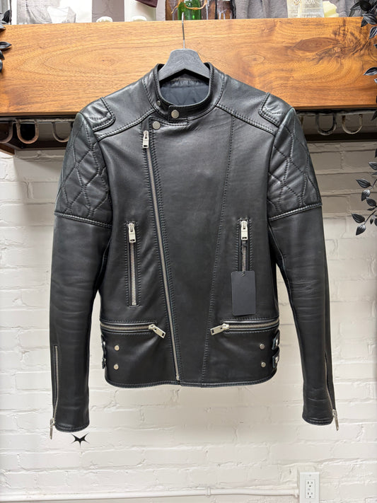 SS2013 Balenciaga by Nicholas Ghesquiere Lambskin Leather Quilted Motorcycle Jacket