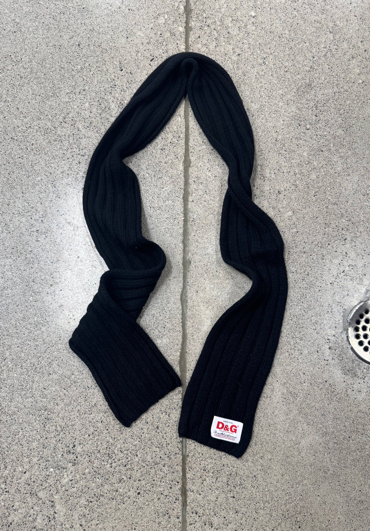 Dolce & Gabbana Black Wool Scarf