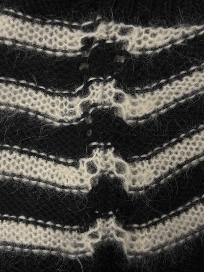 AW2015 Saint Laurent Striped Mohair Knit Sweater
