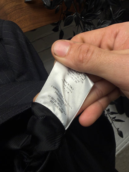 Vintage Gucci by Tom Ford High Neck Cotton Pinstripe Blazer/Straight Jacket