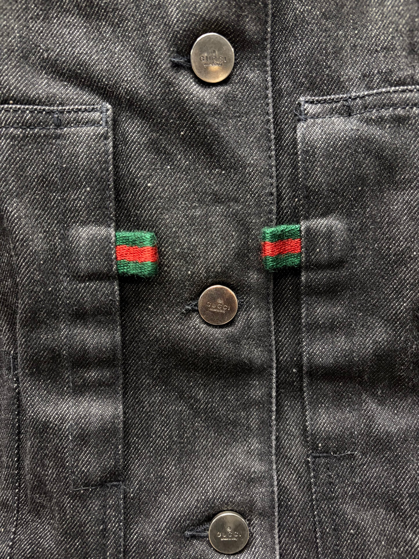 Vintage Gucci by Tom Ford Black Denim Trucker Jacket