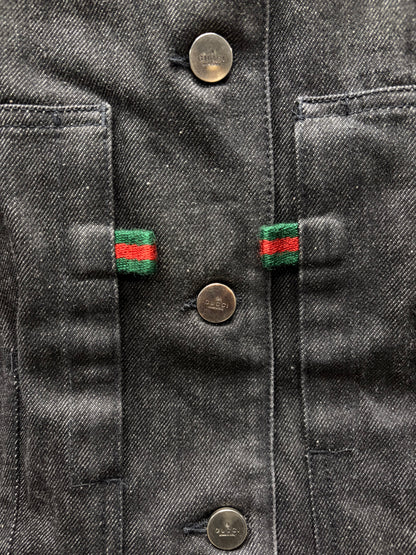 Vintage Gucci by Tom Ford Black Denim Trucker Jacket