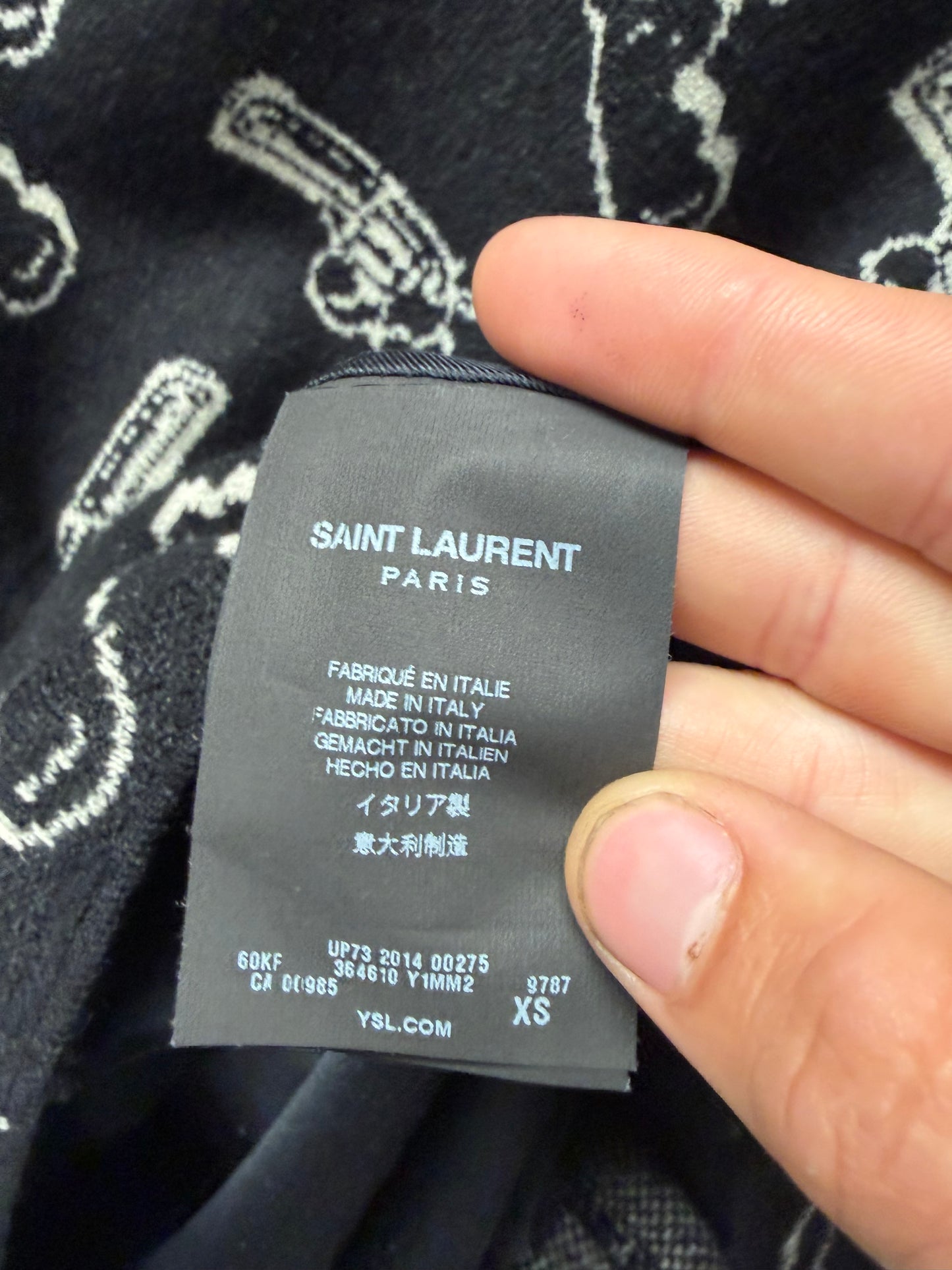 AW2014 Saint Laurent by Hedi Slimane ‘Pistol Print’ Cardigan