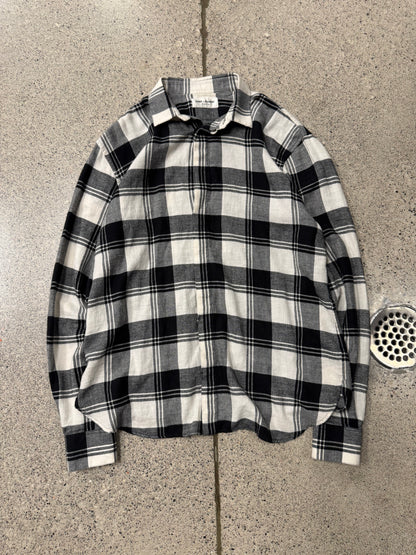 2017 Saint Laurent Plaid Black/Natural White Plaid Patterned Flannel