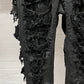 Rick Owens DRKSHDW ‘Detroit Cut’ Waxed Black Slashed Distressed Denim