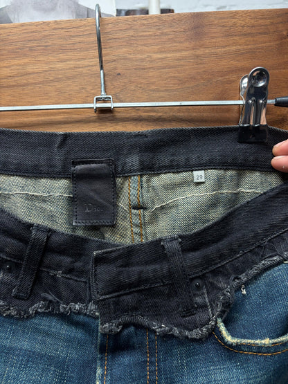 Dior Homme ‘Cummerbund’ Black/Blue Skinny Denim