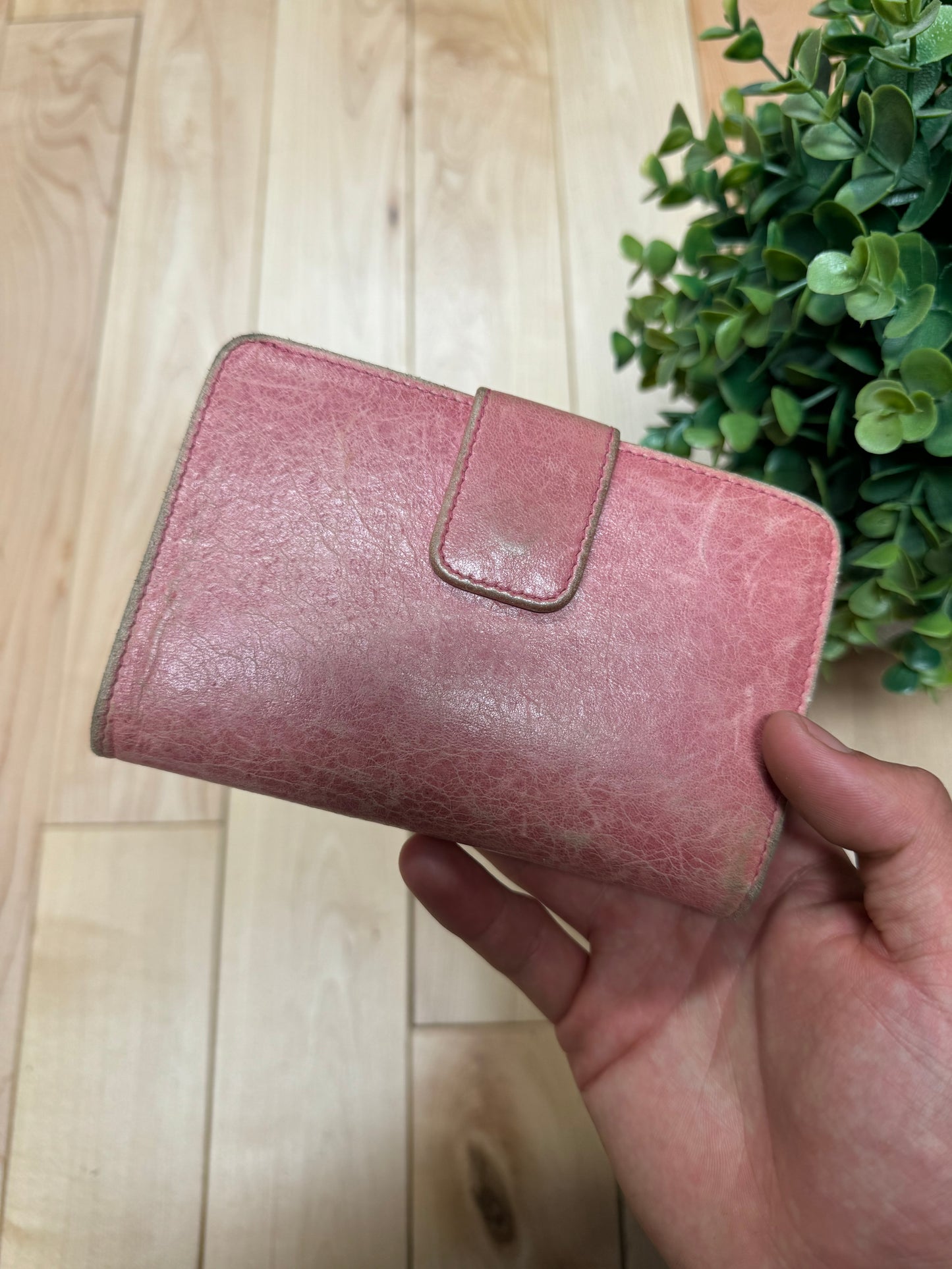 Balenciaga Pink ‘Tour’ City Calfskin Leather Wallet