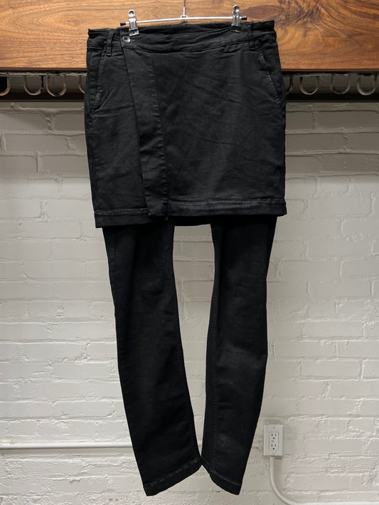 Rick Owens ‘Mastadon’ Matte Black DRKSHDW Skirted Denim