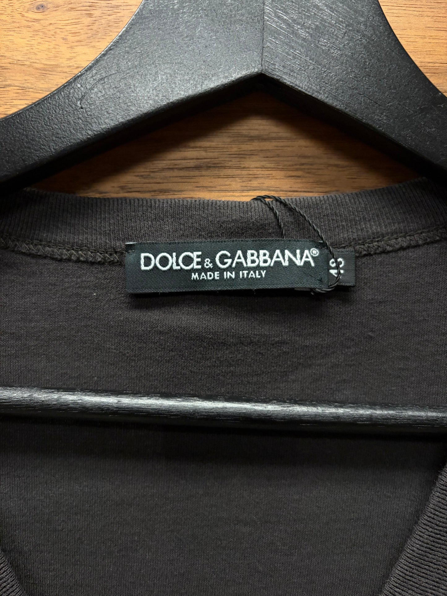 SS2008 Dolce & Gabbana ‘Tape Seam’ Brown V-Neck T-Shirt