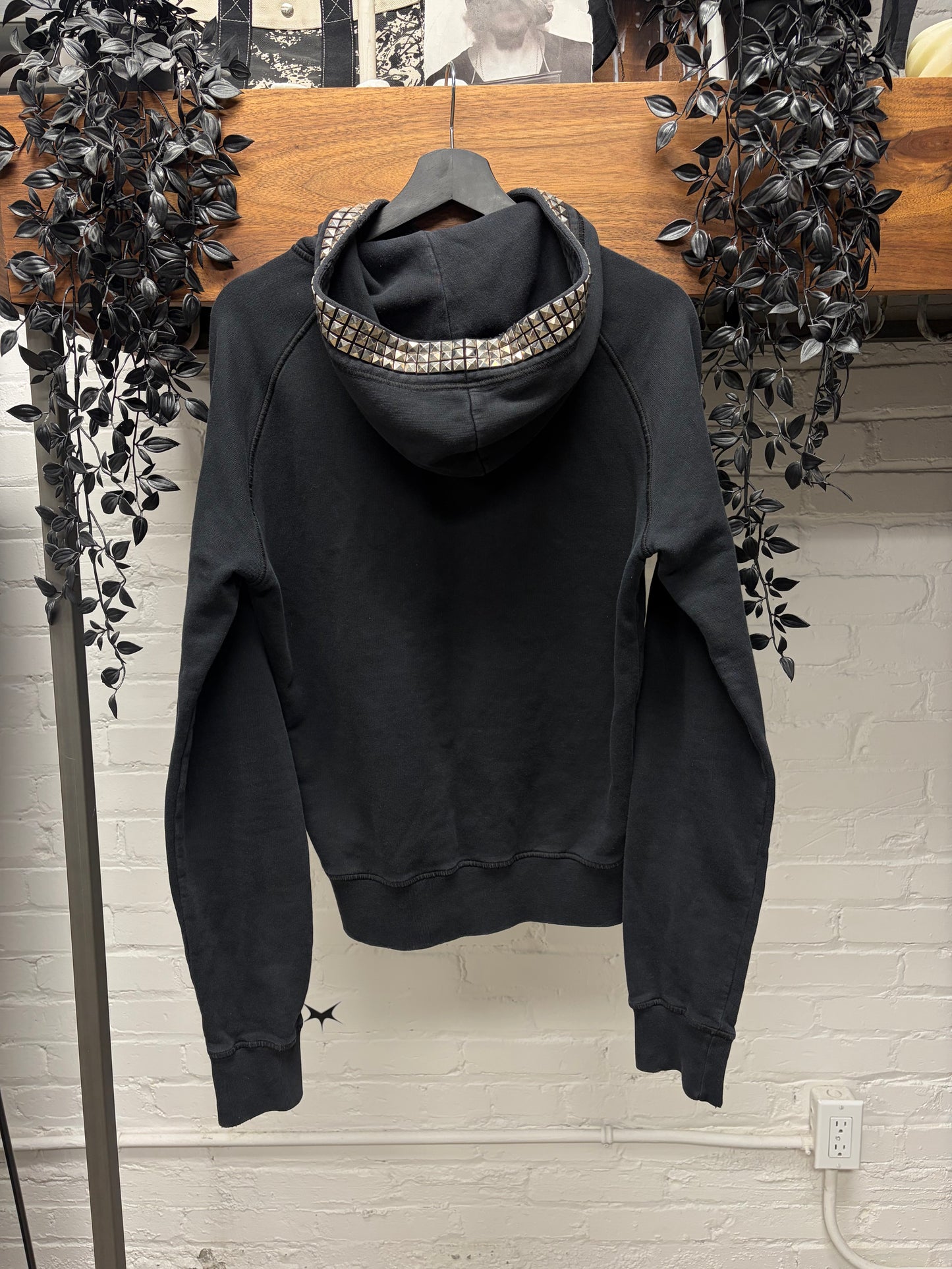 AW2005 Dsquared2 ‘Pyramid Studded’ Black Logo Hoodie