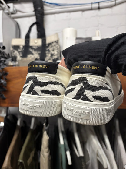 Saint Laurent ‘Zebra’ Court Slip On Low Top Sneakers