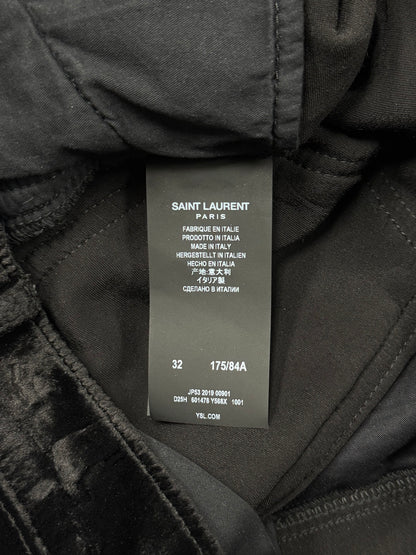 2019 Saint Laurent Black Velour Slim/Skinny Bottoms