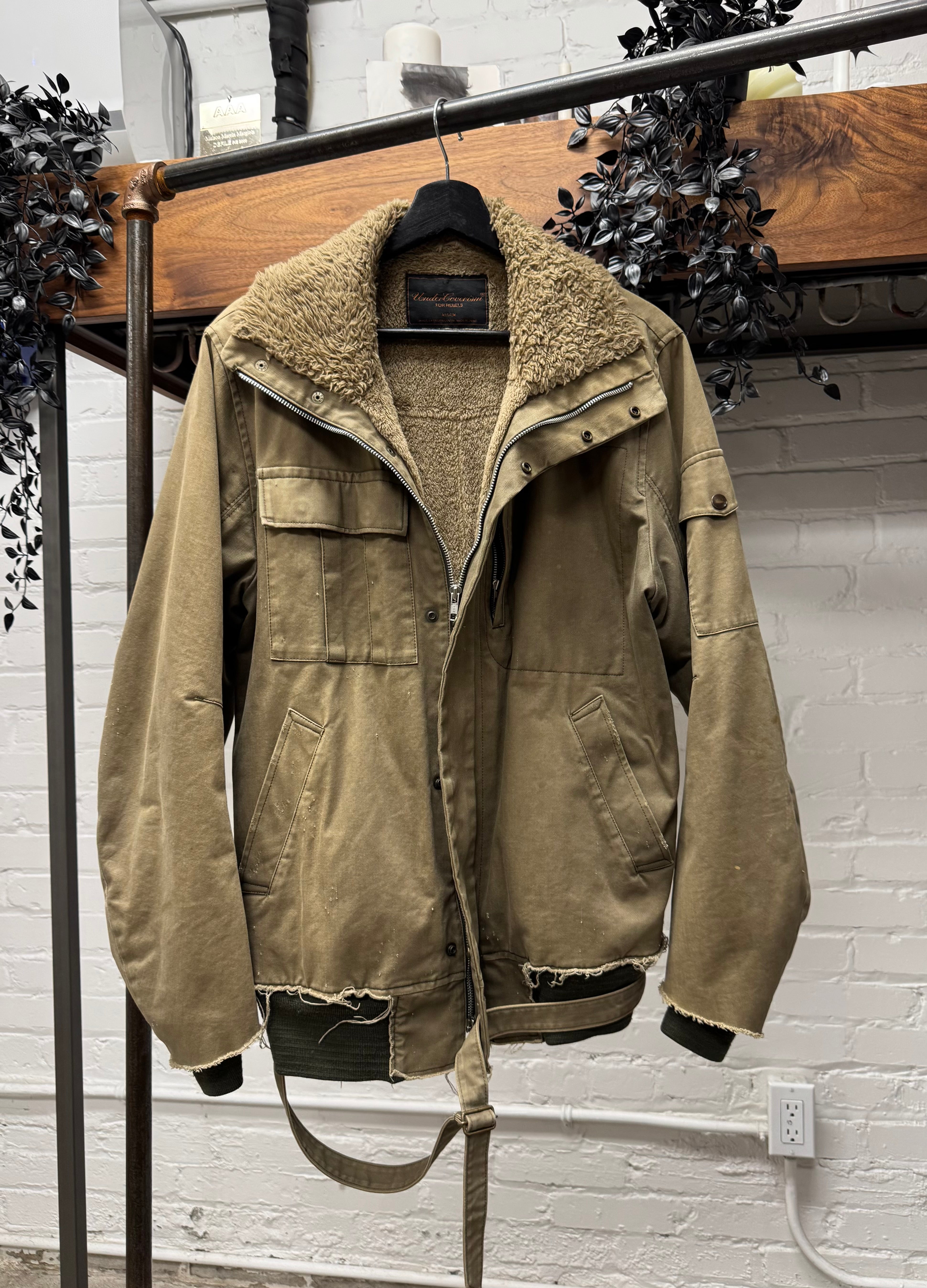 AW2005 Undercover 'Arts & Crafts' Shearling Lined Bomber Jacket