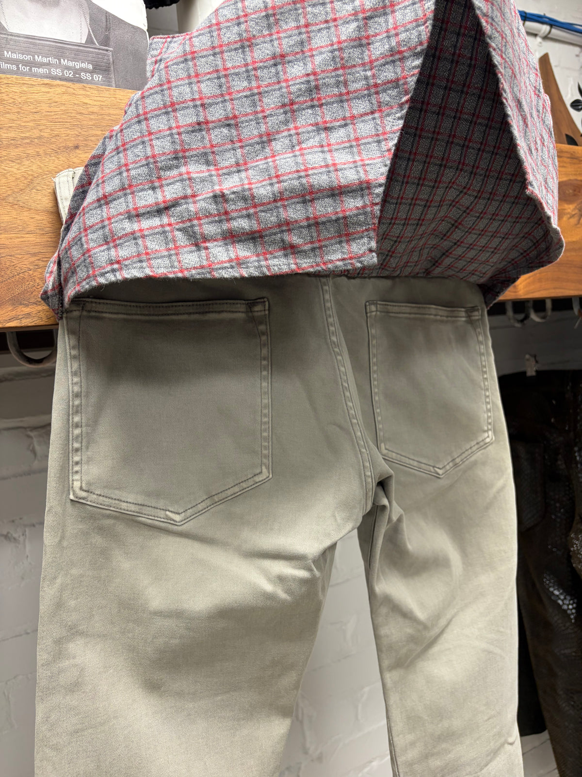 SS2012 Undercover ‘Openstrings’ Hybrid Grey Reconstructed Flannel Skinny Jeans