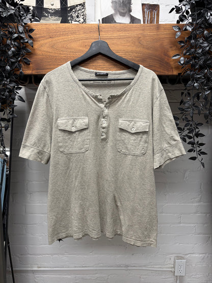 AW2014 Balmain ‘Henley’ Cotton Short Sleeve Shirt