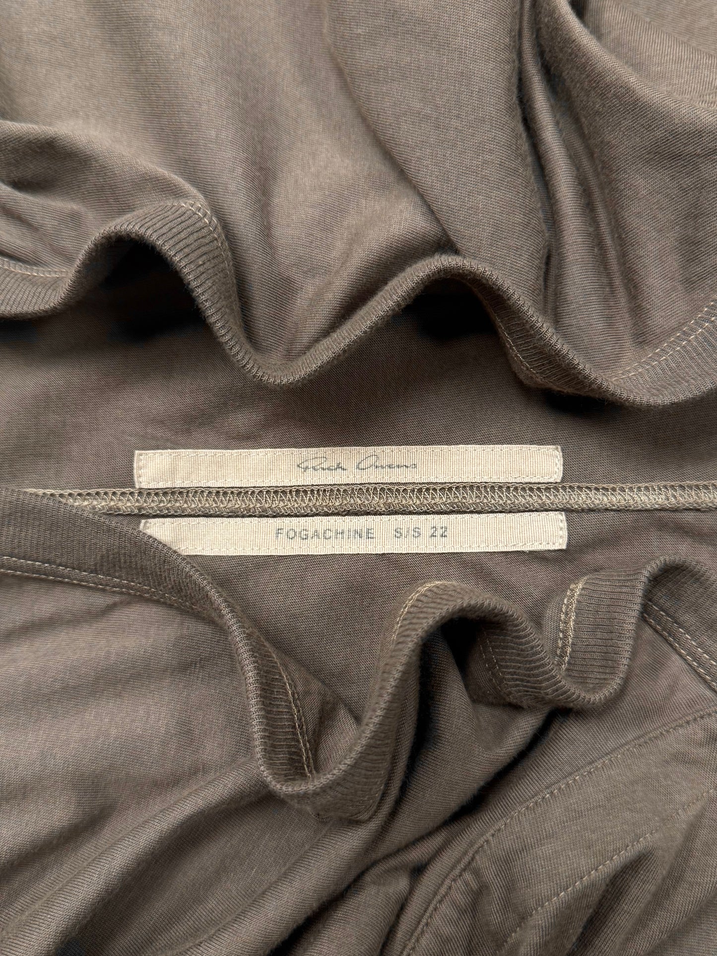 SS2022 Rick Owens ‘Fogachine’ Dust Brown Dylan Tee