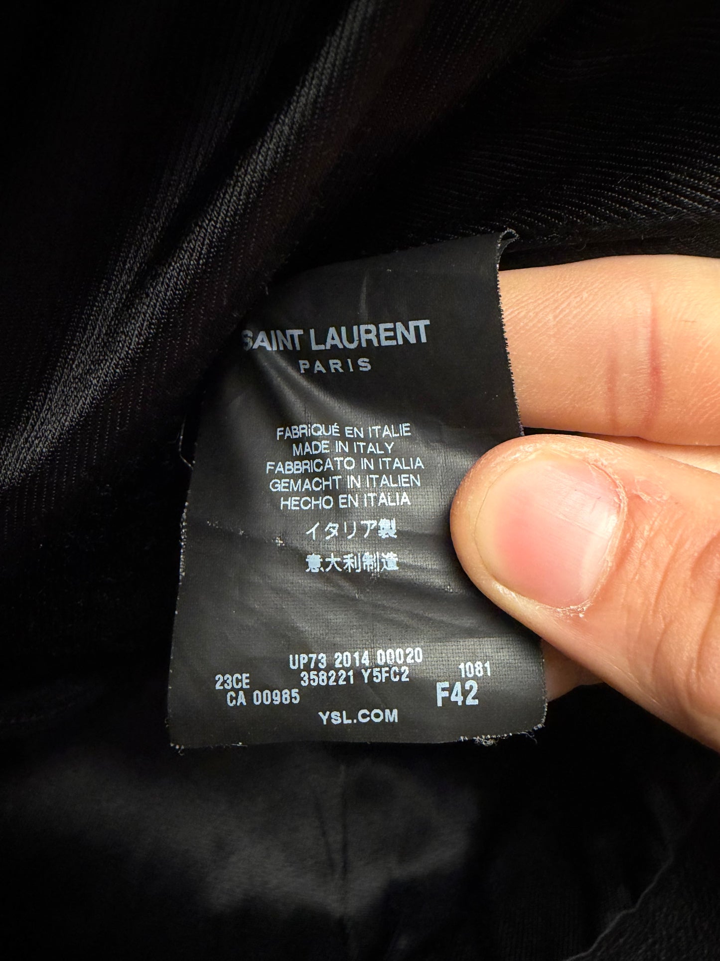 SS2014 Saint Laurent by Hedi Slimane ‘L17’ Rivet Studded Black Leather Biker Jacket