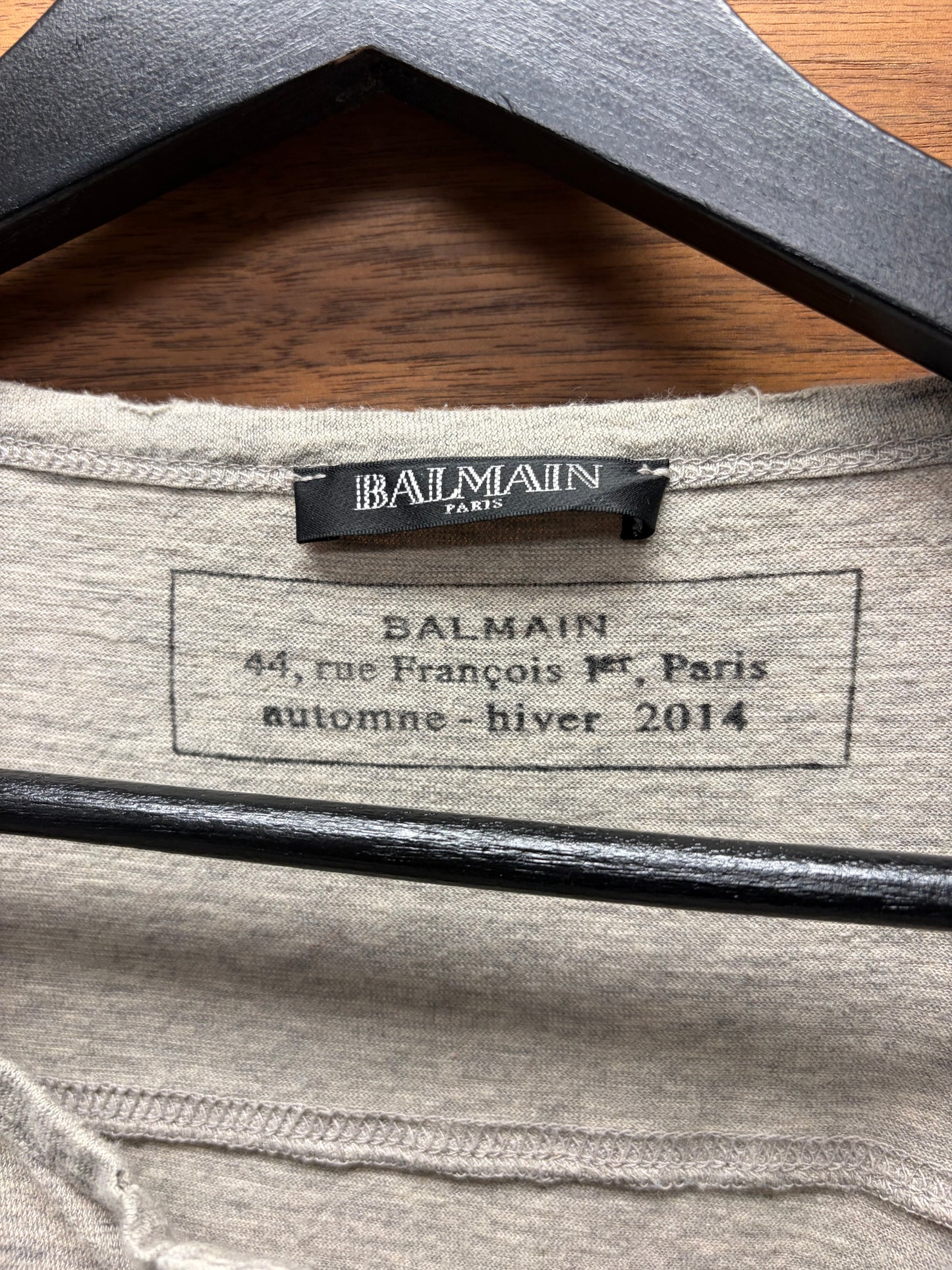 AW2014 Balmain ‘Henley’ Cotton Short Sleeve Shirt