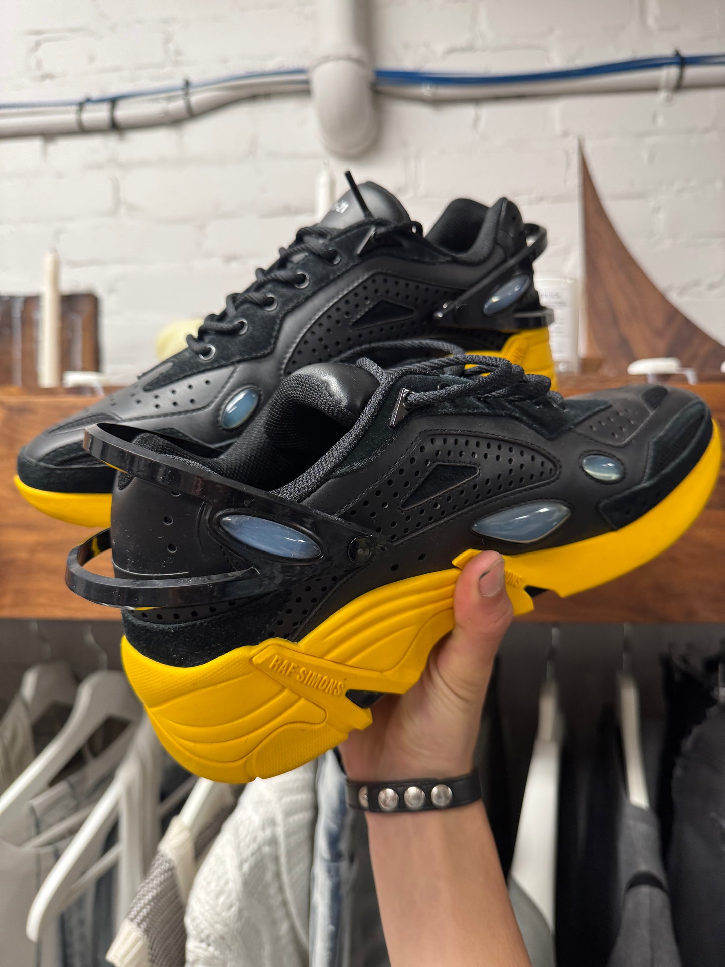 SS2021 Raf Simons ‘Cyclone’ Black/Yellow Low Top Sneakers